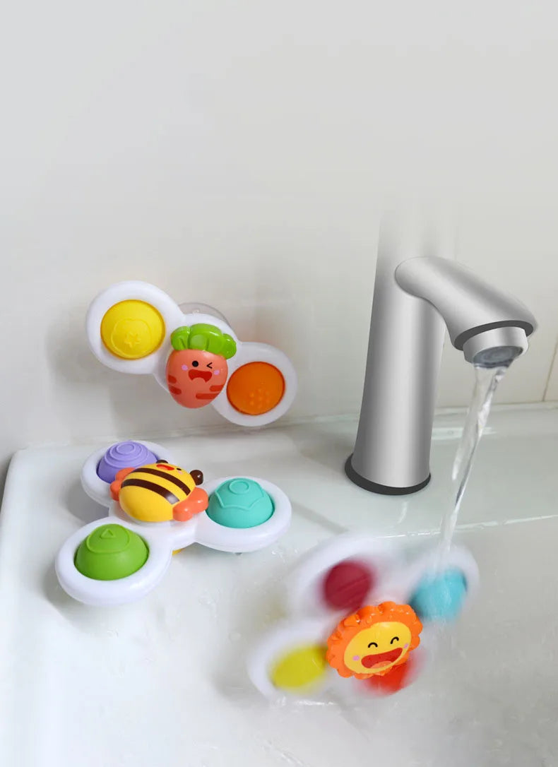 3Pcs/Set Baby Bath Toys Funny Bathing Sucker Spinner