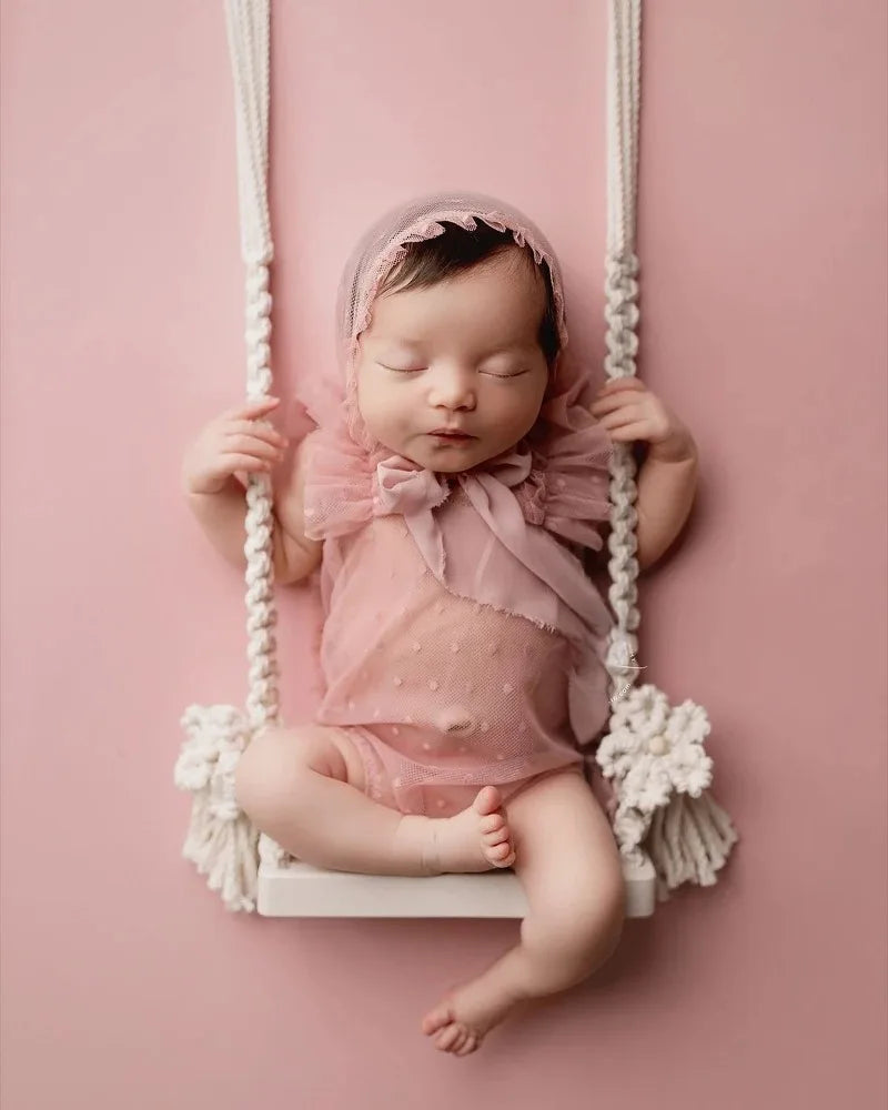 Baby Photography Props Newborn Swing Chair Wooden Furniture