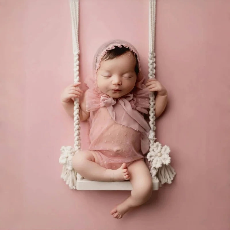 Baby Photography Props Newborn Swing Chair Wooden Furniture