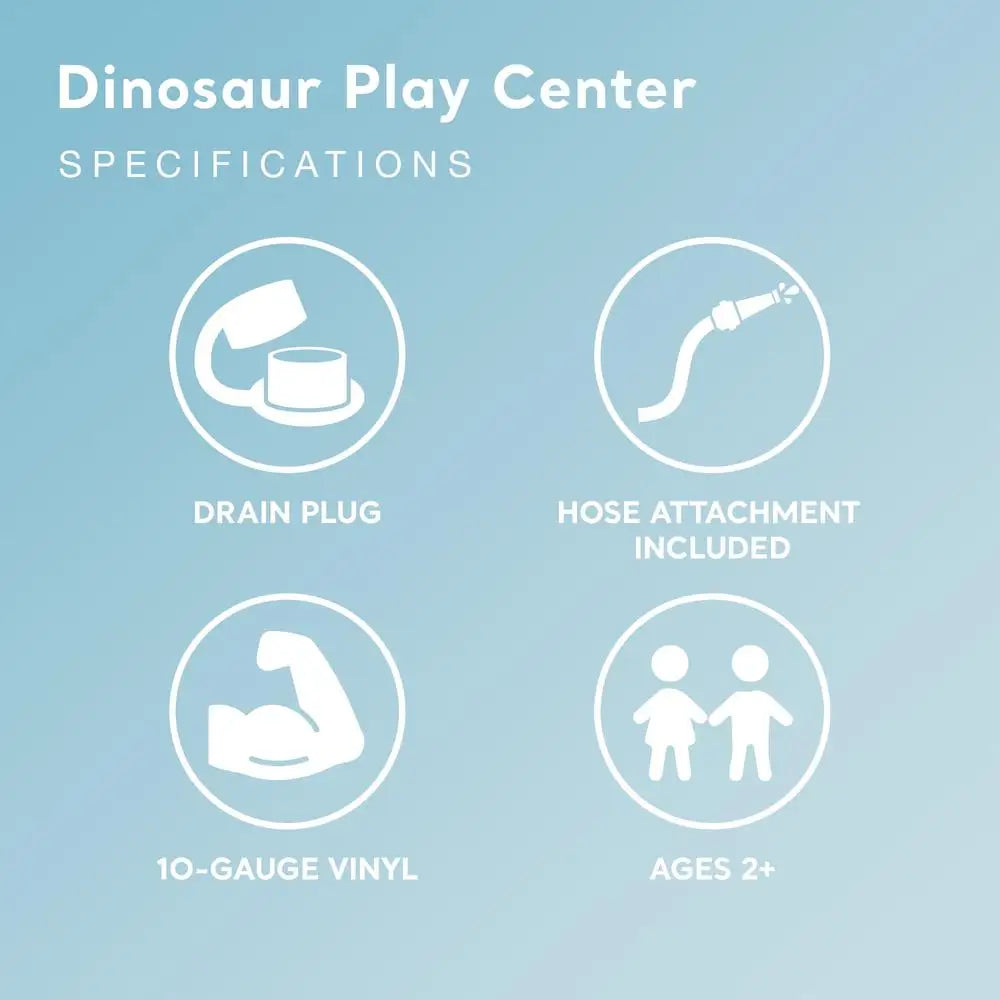 Inflatable Kids Dinosaur Play Center Water Park Pool with Slide Splashing