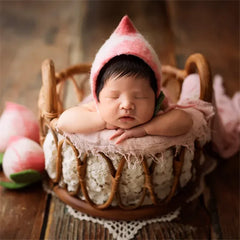 Newborn Photography Props Baby Round Rattan Woven Basket