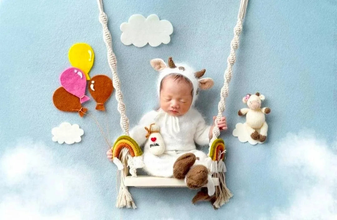 Baby Photography Props Newborn Swing Chair Wooden Furniture