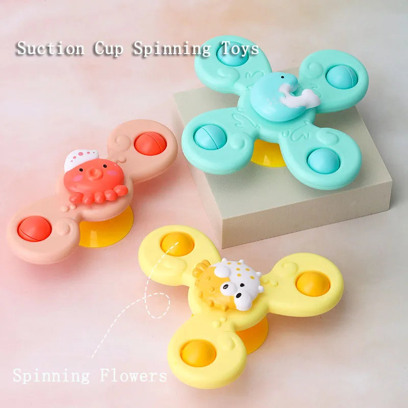 3Pcs/Set Baby Bath Toys Funny Bathing Sucker Spinner