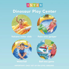 Inflatable Kids Dinosaur Play Center Water Park Pool with Slide Splashing