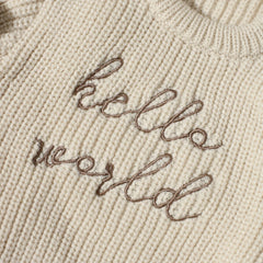 Hello World Knitting Newborn Photography Romper