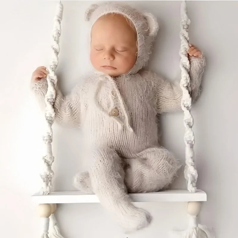 Baby Photography Props Newborn Swing Chair Wooden Furniture