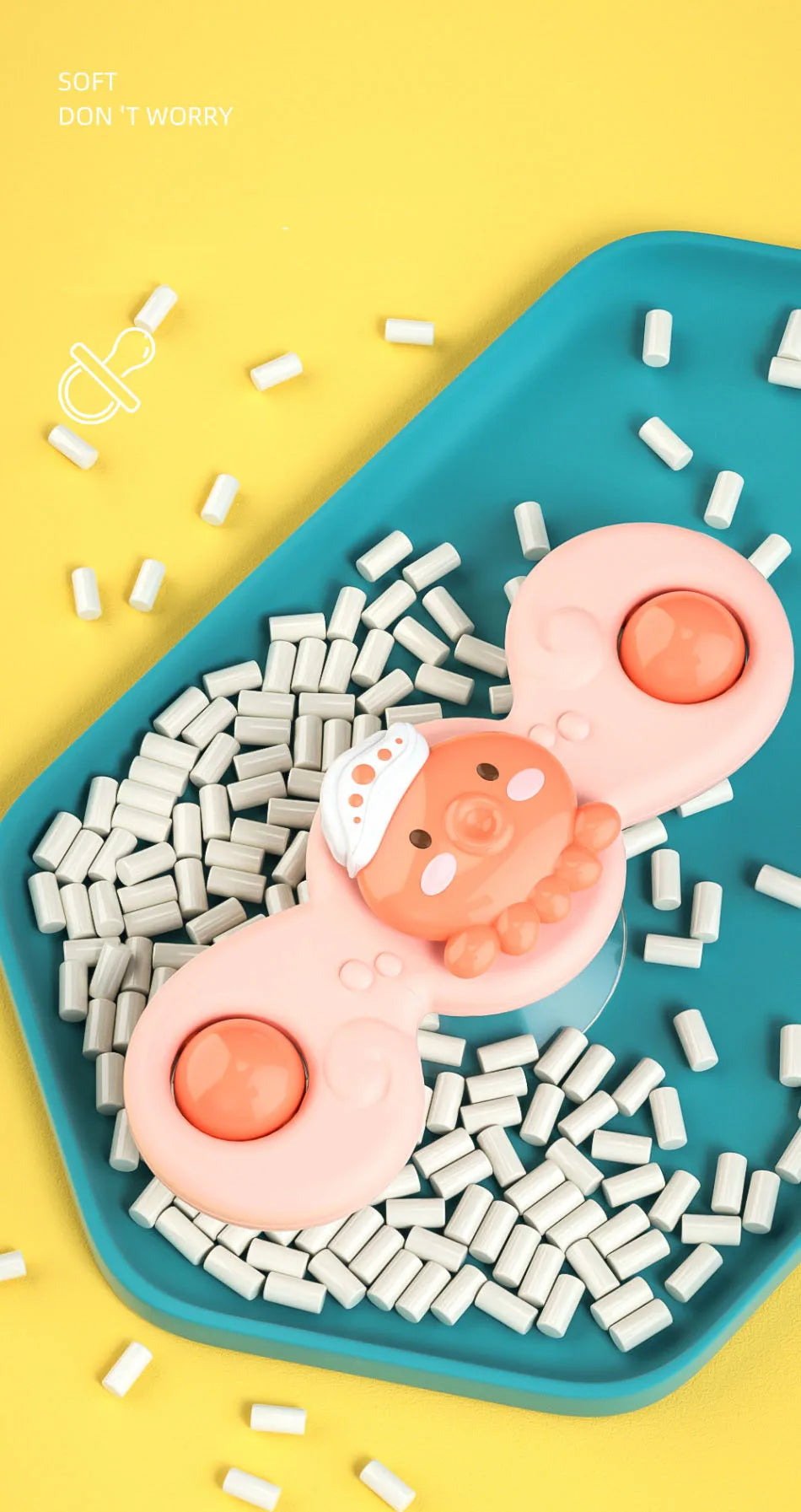 3Pcs/Set Baby Bath Toys Funny Bathing Sucker Spinner